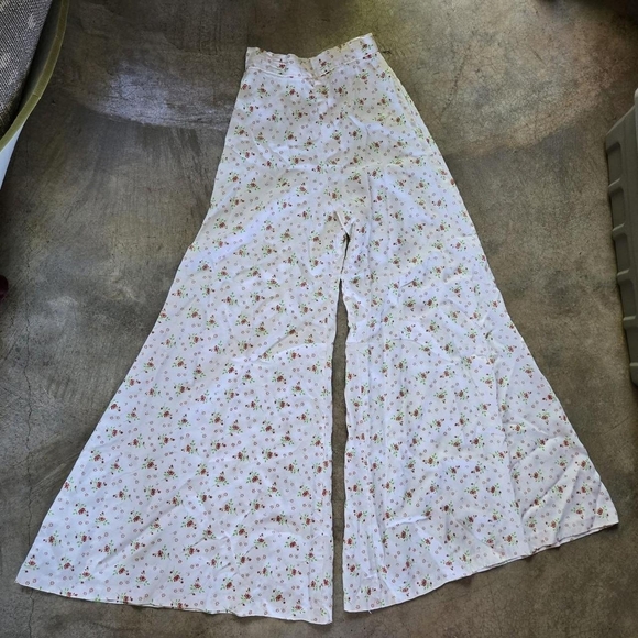 Vintage Top + High Waist Palazzo Pant Wide Leg Pants Matching Suit Set XXS XS - Picture 2 of 16